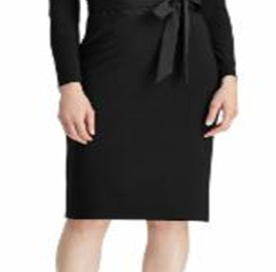 Ralph Lauren Women's Bow Detail Dress Black Size 14 Petite