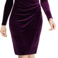 Ralph Lauren Women's Crossover V Neck Velvet Dress Purple Size 12