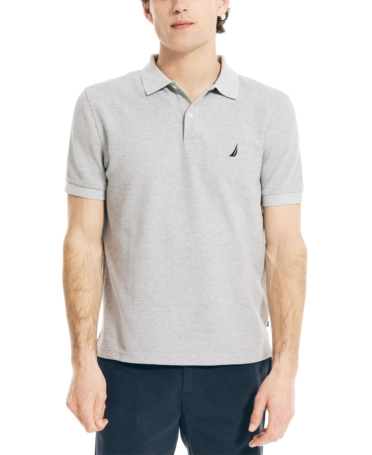 Nautica Men's Sustainably Crafted Classic Fit Deck Polo Shirt Gray Size X-Large