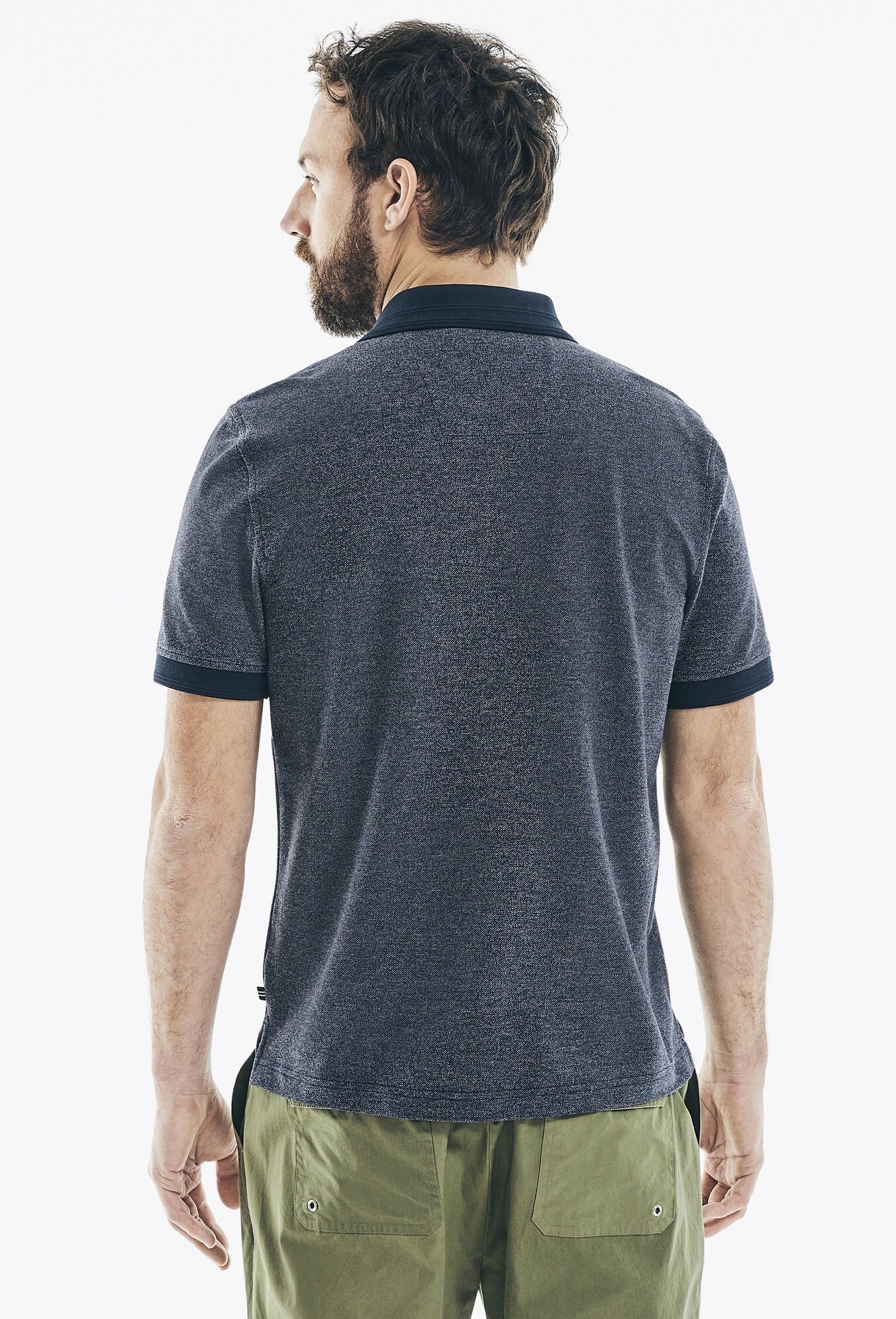 Nautica Men's Classic Fit Jaspe Pocket Polo Shirt Blue Size X-Large