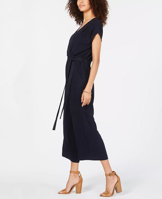 Monteau Women's Paperbag Waist Jumpsuit Blue Size Petite X-Large