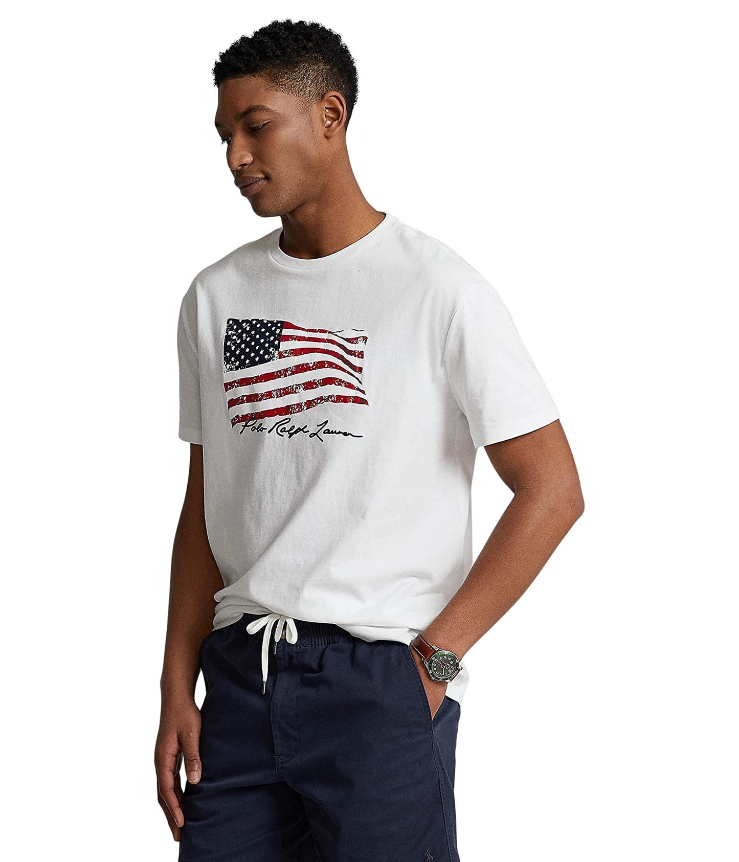 Polo Ralph Lauren Men's Classic Fit American Flag T-Shirt White Size X-Large