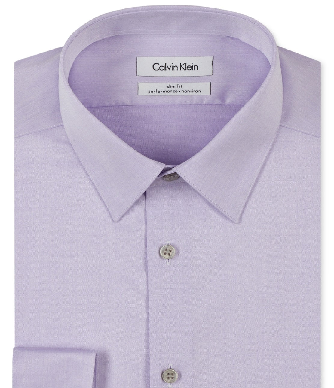 Calvin Klein Men's Slim Fit Non Iron Point Collar Dress Shirt Purple Size 15X32X33