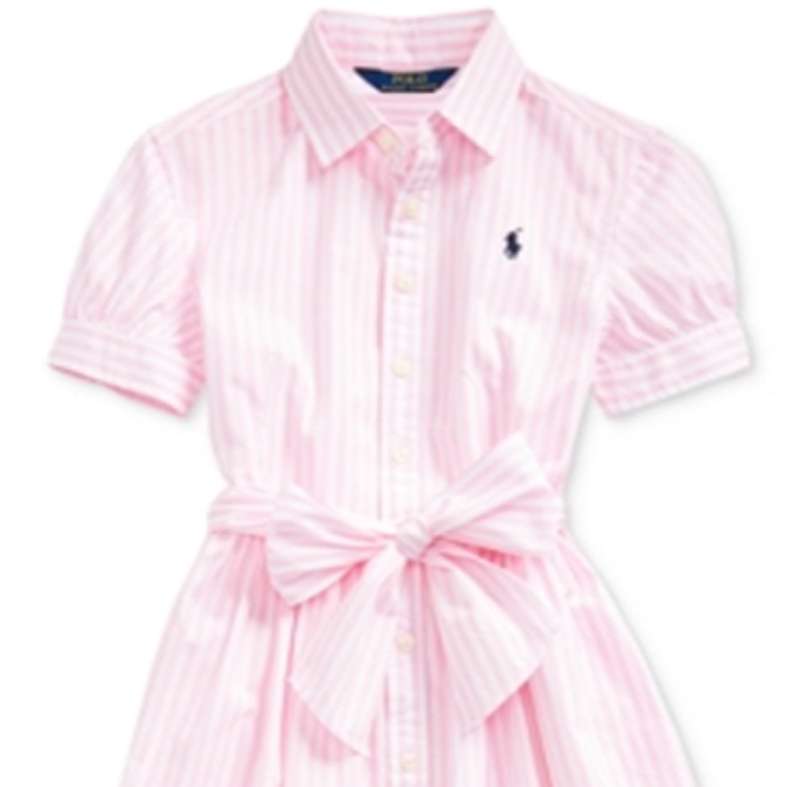 Polo Ralph Lauren Big Girl's Striped Cotton Shirtdress Pink Size 16