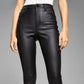 And Now This Woman's Coated Frayed Hem Skinny Denim Jeans Black Size 27