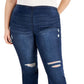Tinseltown Women's Pull On Flared Leg Pants Blue Size 24W