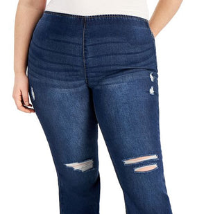 Tinseltown Women's Pull On Flared Leg Pants Blue Size 24W