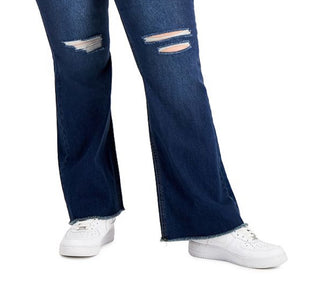 Tinseltown Women's Pull On Flared Leg Pants Blue Size 24W