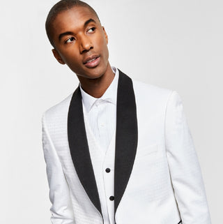 Alfani Men's Slim Fit Tuxedo Jackets White Size 46