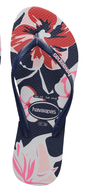 Havaianas Women's Slim Floral Basic Sandal Blue Size 9-10
