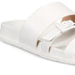 Aqua College Women's Sloan Leather Open Toe Casual Slide Sandals White Size 7.5 M
