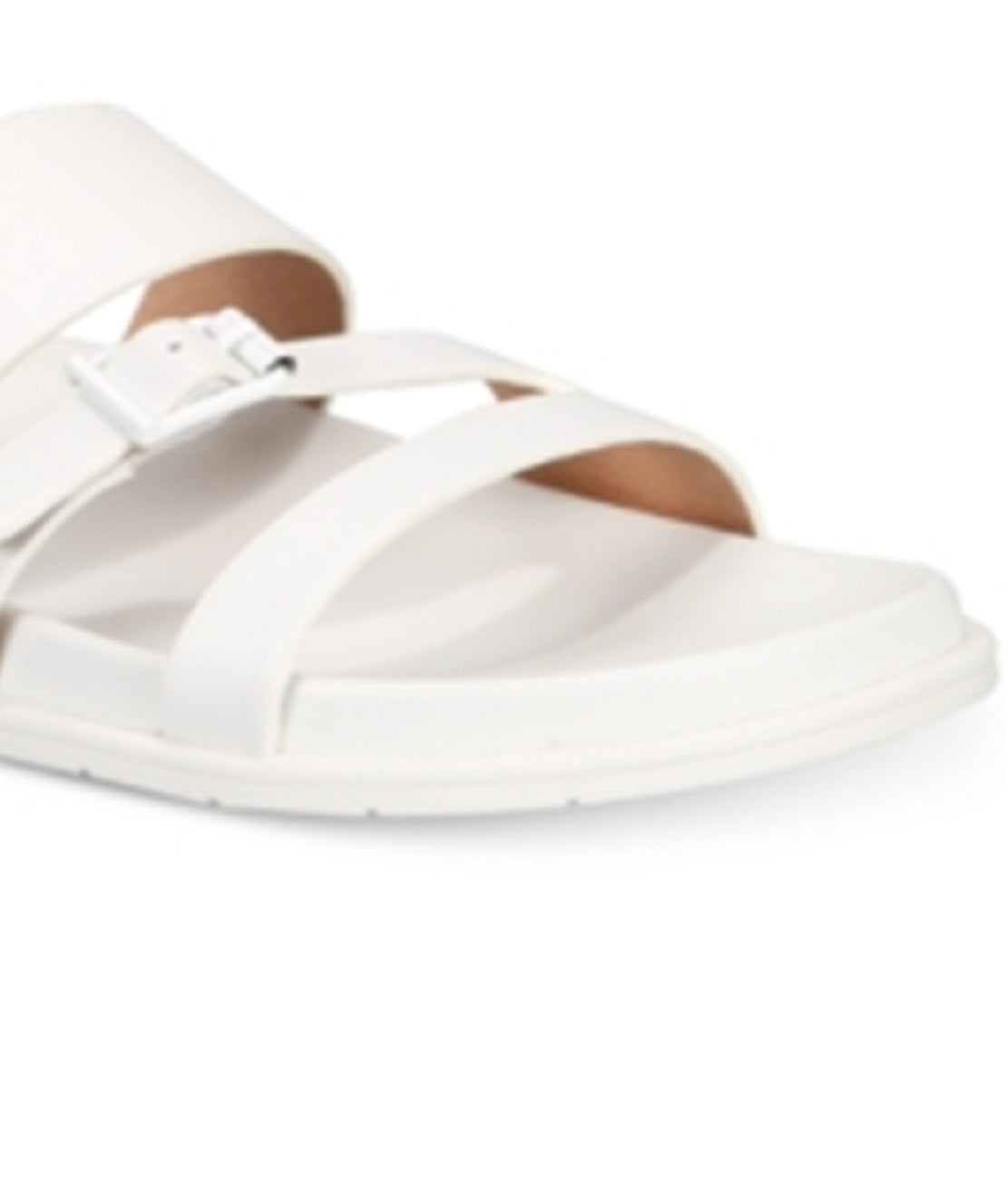 Aqua College Women's Sloan Leather Open Toe Casual Slide Sandals White Size 7.5 M