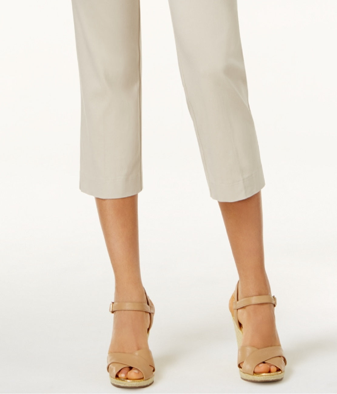 JM Collection Women's Embellished Pull On Capri Pants Brown Size X-Large