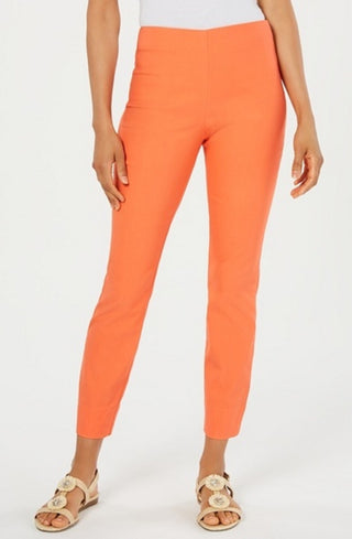 Charter Club Women's Tummy Control Skinny Leg Ankle Pants Orange Size 12