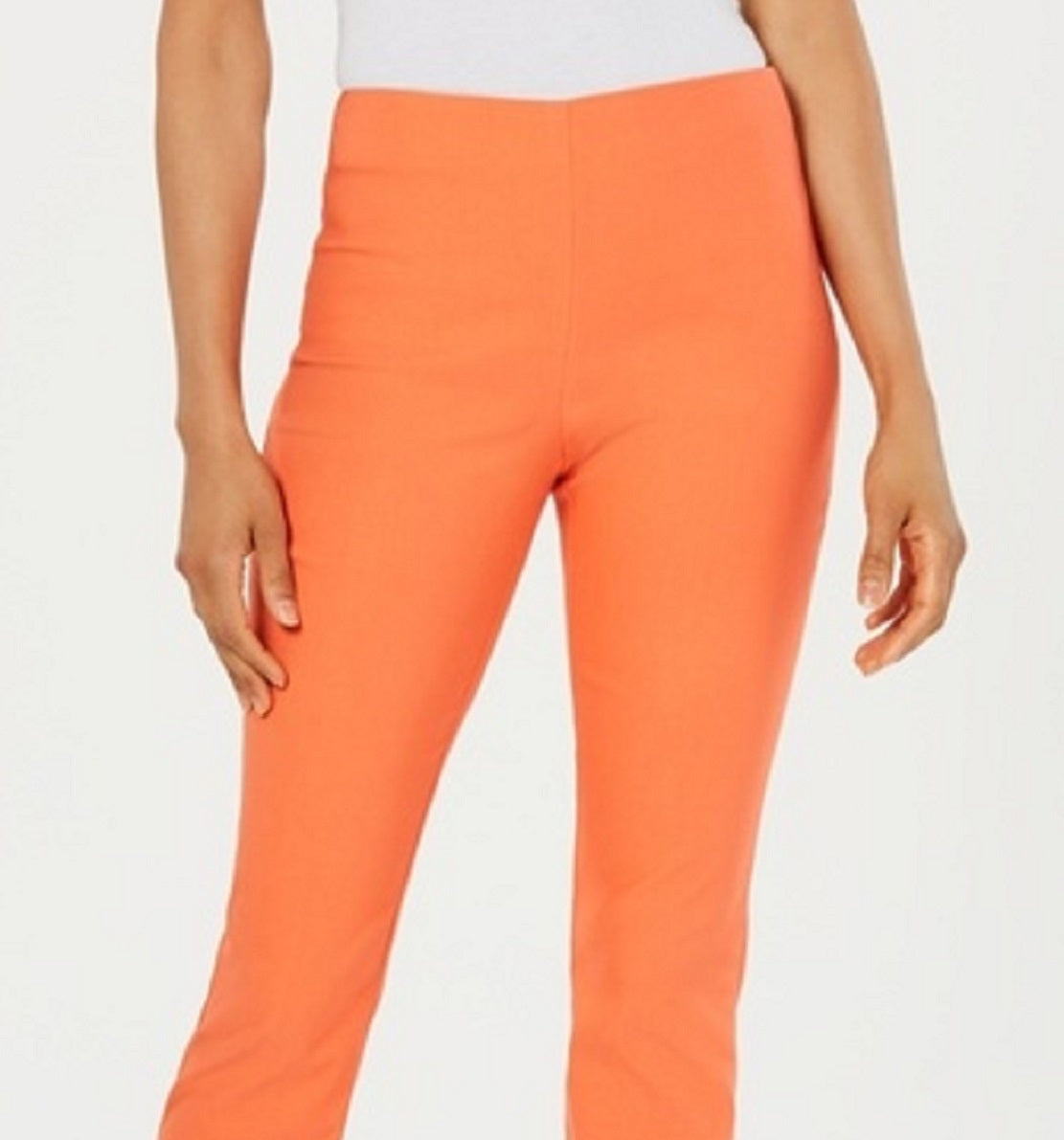 Charter Club Women's Tummy Control Skinny Leg Ankle Pants Orange Size 12