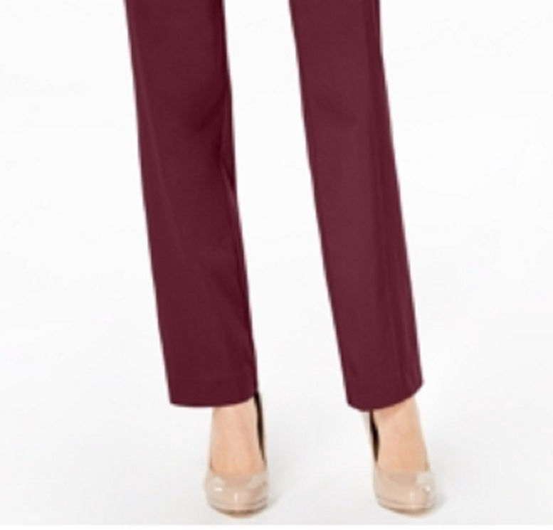 JM Collection Women's Short Tummy Control Curvy Fit Pants Red Size 18X4.5