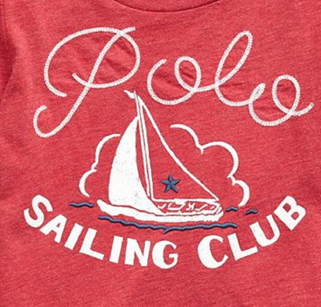Polo Ralph Lauren Toddler Girl's Sailing Club Cotton Jersey T-Shirt Red Size 2T