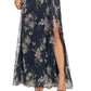 Adrianna Papell Women's Printed Pleated Gown Blue Size 4