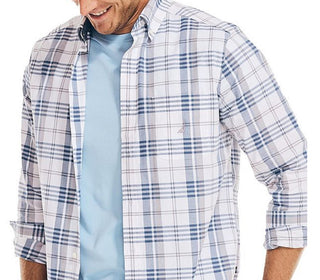 Nautica Men's Classic Fit Oxford Button Down Shirt White Size Large