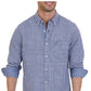 Nautica Men's Classic Fit Long Sleeve Gingham Check Poplin Shirt Blue Size X-Large