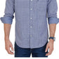Nautica Men's Classic Fit Long Sleeve Gingham Check Poplin Shirt Blue Size X-Large