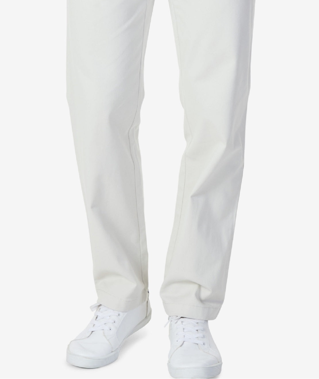 Nautica Men's Classic Fit Stretch Solid Flat Front Chino Deck Pants White Size 38X32
