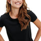 Splendid Women's Abbie Crewneck Cotton Blend Tee Black Size Small
