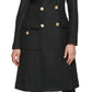 GUESS Women's Faux Fur Collar Double Breasted Walker Coat Black Size Small