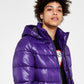 GUESS Men's Hooded Puffer Coat Purple Size X-Large