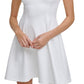 GUESS Women's Sleeveless Embossed Scuba Fit & Flare Dress White Size 14