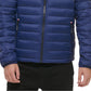 Tommy Hilfiger Men's Quilted Color Blocked Hooded Puffer Jacket Blue Size Large