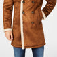 GUESS Men's Faux Shearling Overcoat Brown Size Small