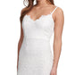 GUESS Women's Flounce Hem Lace Dress White Size 8