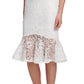 GUESS Women's Flounce Hem Lace Dress White Size 8