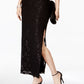 Connected Women's Sequined Lace Column Gown Black Size 8
