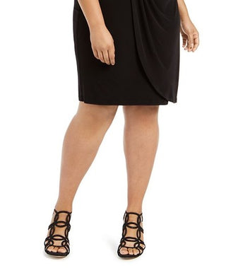 Connected Women's Plus Sequin Lace Sheath Dress Black Size 16W