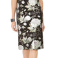 Connected Women's Cap Sleeve Metallic Floral Print Sheath Dress Black Size 16