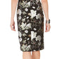 Connected Women's Cap Sleeve Metallic Floral Print Sheath Dress Black Size 16