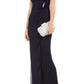 Connected Women's Lace Column Gown Blue Size 12