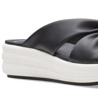 Clarks Women's Cloudsteppers Drift Ave Slip On Wedge Sandals Black Size 8 M