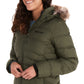 Marmot Women's Montreal Hooded Faux Fur Trim Coat Green Size Small