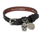 Alexander Mcqueen Men's Embossed Leather Double Wrap Skull Bracelet Black Size Regular
