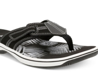 Clarks Women's Brinkley Bree Flip Flops Shoes Black Size 8 M