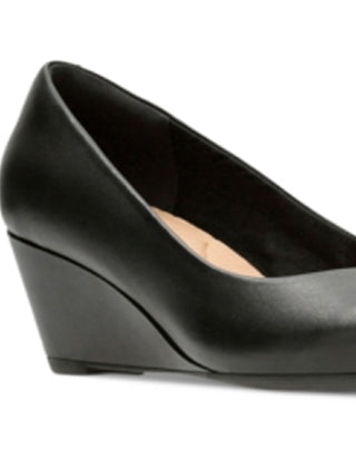 Clarks Women's Flores Tulip Wedge Pumps Black Size 6.5 W
