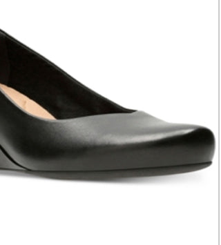 Clarks Women's Flores Tulip Wedge Pumps Black Size 6.5 W