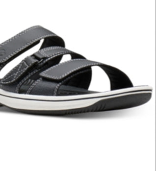 Clarks Women's Cloudsteppers Brinkley Coast Slide Sandals Black Size 10 M