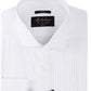 Michelsons Of London Men's Slim Fit Stretch Pleated Bib French Cuff Tuxedo Shirt White Size 16X32X33