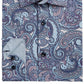 Tallia Men's Slim Fit No Iron Performance Stretch Paisley Dress Shirt Blue Size Small