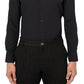Construct Men's Slim Fit Solid Performance Stretch Cooling Comfort Dress Shirt Black Size Large
