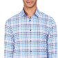 Construct Men's Slim Fit Plaid Performance Dress Shirt White Size Medium